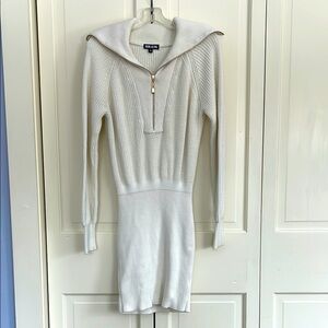 Ser.O.Ya Cream Knit Sweater dress with Zipper